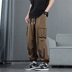 束脚冰丝凉感休闲裤K105模特地板92%聚酯纤维8%氨纶(S-2XL)TP22，男装休闲裤，电商A088