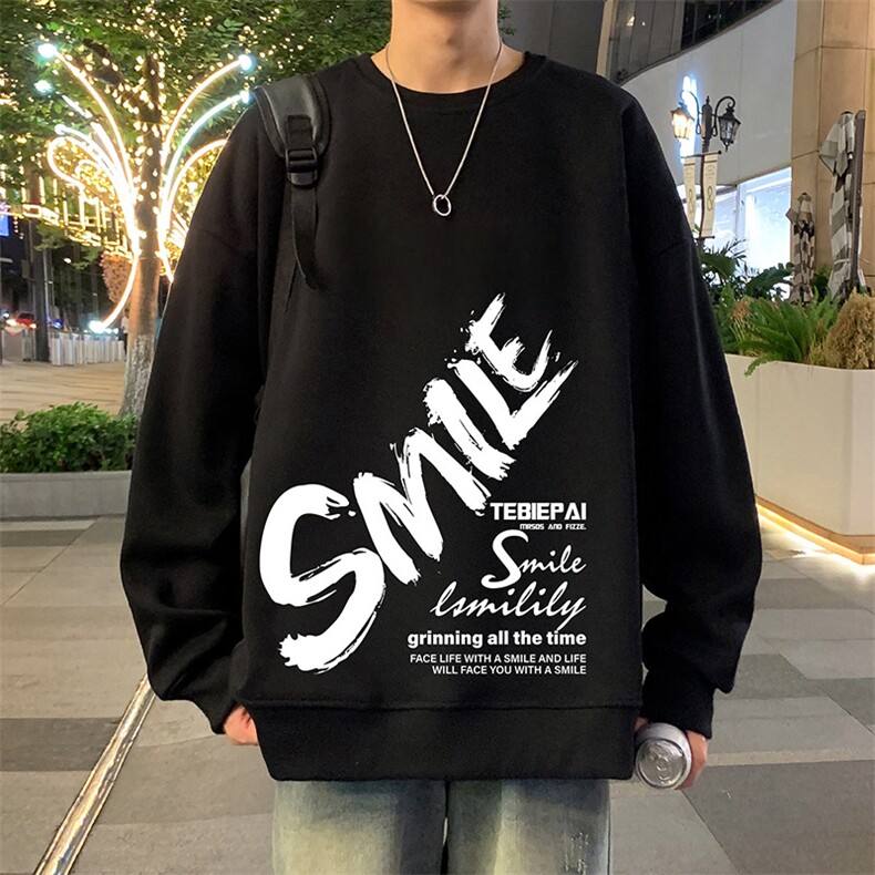 W519P35加绒45原创小众高街潮牌圆领卫衣春秋季宽松长袖打底衫t,男装T恤,星座304A-1