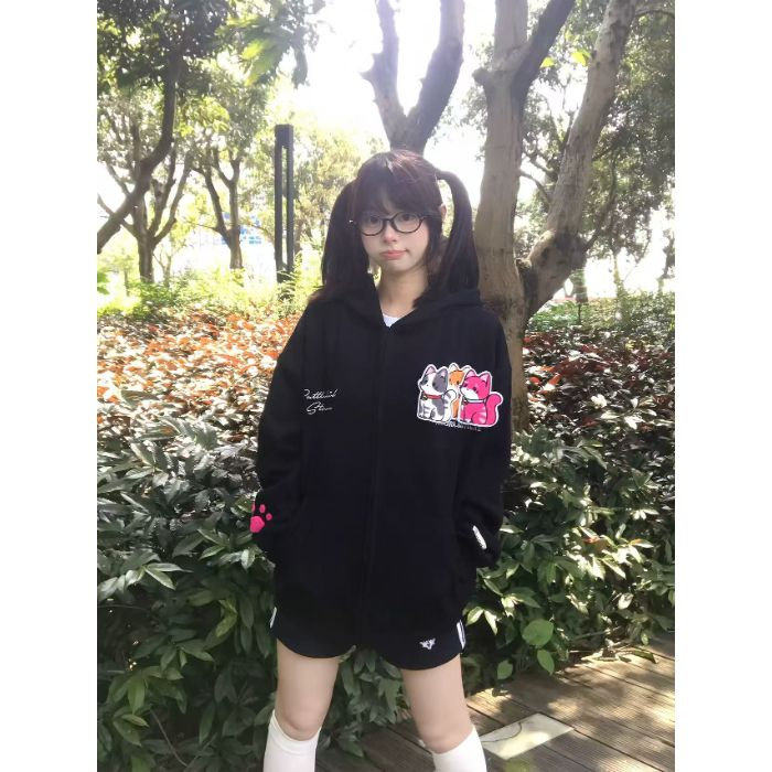 5343-P60魔术贴/刺绣/后包领休闲卫衣外套薄款-加绒，女装卫衣/绒衫，星座617A-2