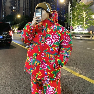 TZ206冬季加厚保暖大码防寒东北大花风团队表演棉衣套装棉服图片