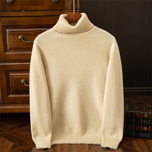 2025年秋季套头长袖青春流行高翻领羊毛衫，男装羊毛衫，圣强羊绒