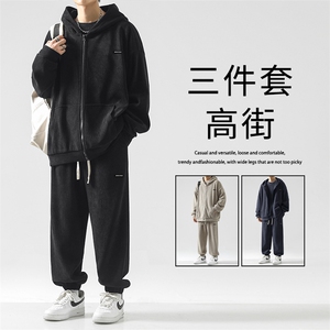 垂感舒适条绒休闲三件套抗皱潮流套装    SJT871-特批176图片