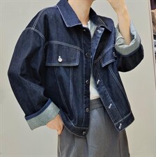 【现货]】秋季新款韩版宽松休闲风牛仔外套，其它，那简