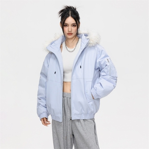 加厚大毛领夹克棉服男冬季保暖加绒工装派克服情侣防寒冲锋衣棉袄图片