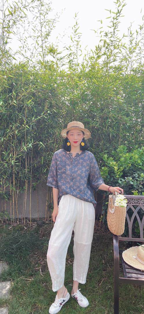 纯苎连衣裙小衫裤子裙子衬衣 时尚风 风淑女风休闲风，女装连衣裙，川哲