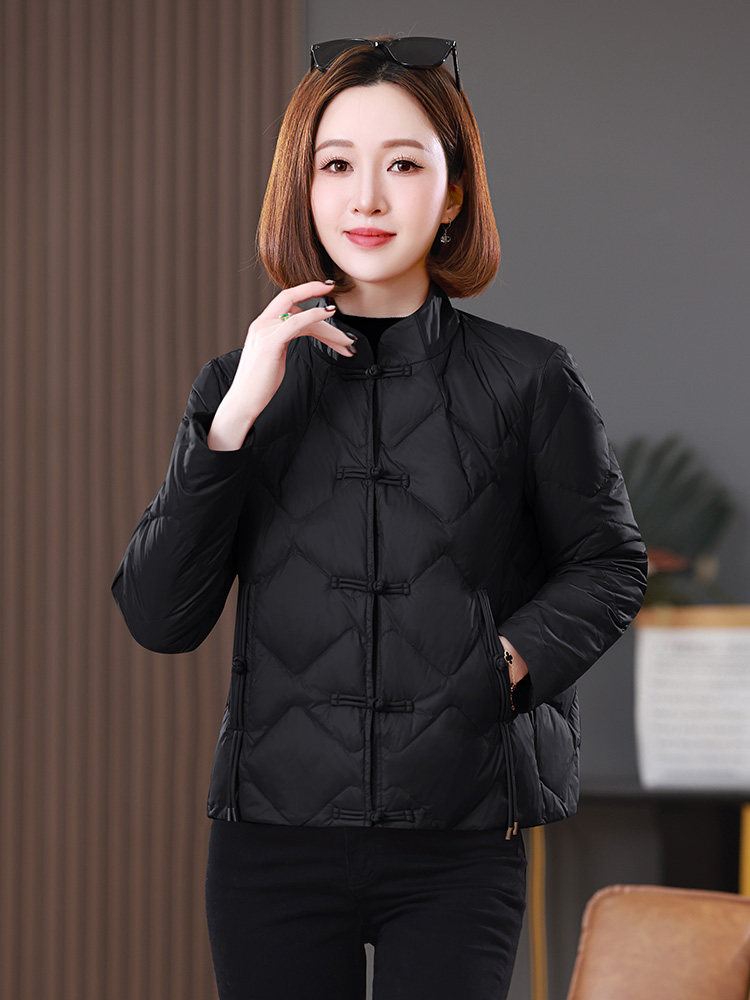 2025冬装新中式盘扣短款立领棉衣外套,女装棉衣/棉服,雪樱依海