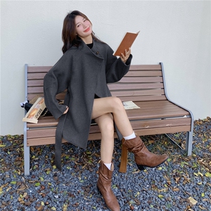 美拉德收腰气质呢子外套女2025年秋冬季新款百搭显瘦双面羊毛大衣图片