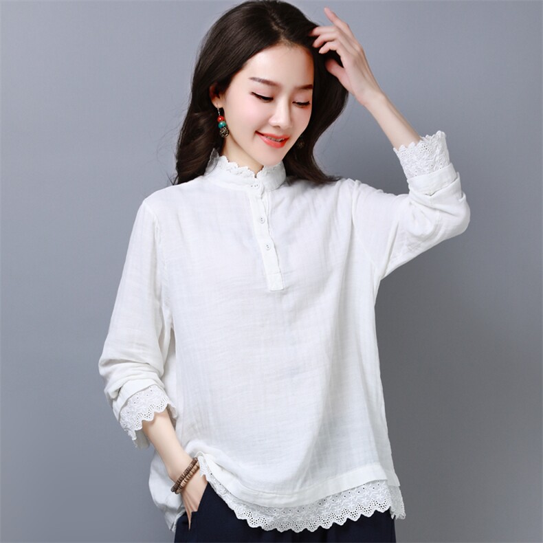 蕾丝简约潮流时尚T恤2021秋季潮流长袖宽松，女装T恤，涵誉