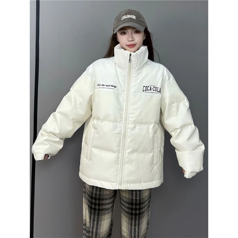 网络图现货冬装印花机车皮棉服PU情侣棉衣外套男女R6848-P110图片