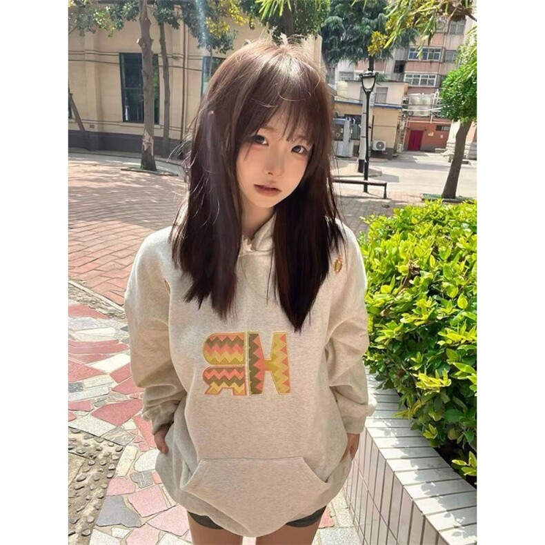 5299-P50原版刺绣秋冬连帽休闲卫衣薄款/加绒,女装卫衣/绒衫,星座617A-2