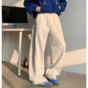 美式重磅解构弯刀裤男秋冬加绒加厚宽松直筒休闲裤 D384 P68图片