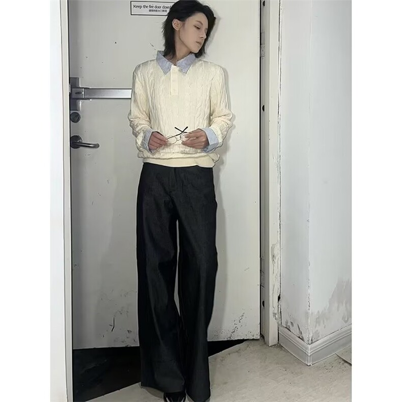 假两件毛衣男潮流衬衫翻领针织衫套头毛线衣513AMY2639P55,男装针织衫/毛衣,星座513A