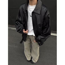 潮流宽松机车服皮衣男潮痞帅气高级感飞行员PU皮夹克外套PM053，男装夹克，星座1116A-1（原606A）