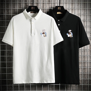PL57239-P35 翻领短袖polo衫男大码胖子半袖t恤男有领保罗衫 网格图片