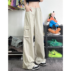 美式复古中腰多口袋工装裤女宽松直筒休闲裤XZ211-1-K2340-P60，男装工装外套，星座211-1