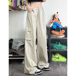 美式复古中腰多口袋工装裤女宽松直筒休闲裤XZ211-1-K2340-P60图片