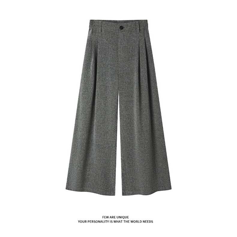 春季纹理感休闲裤打褶潮流阔腿通勤西裤男女C62183-TP5088，男装西裤，电商A102