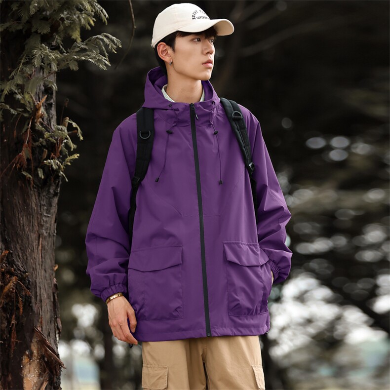 2025秋季户外连帽冲锋衣三防情侣登山服夹克男山系外套JK2381-P40图片