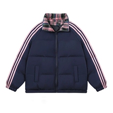 立领拼接条纹棉服男装冬新款加厚防寒保暖情侣棉衣外套TC8001P68，男装棉衣，星座1013-5
