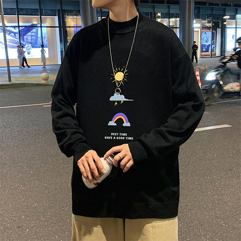 M18141-P45加绒款-P65半高领毛衣男士大码针织衫男毛线衣男,男装针织衫/毛衣,电商A040