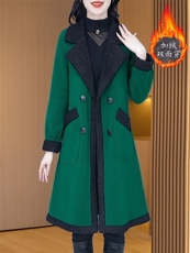 【大货已出】两面穿加厚毛呢大衣女新款中长款小香风呢子外套，女装羊羔毛/颗粒绒，韩蔻秀