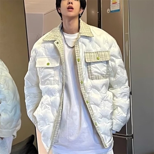 XZ0736-P98网图冬季加厚菱形格小香风棉服男女韩系情侣面包服棉衣图片