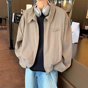 春秋美式蜘蛛刺绣pu皮夹克男休闲宽松街头棒球服图片