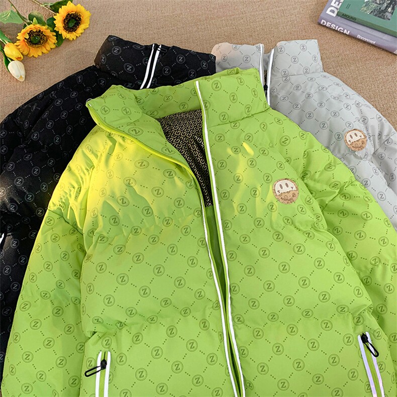 新款笑脸贴标字母加绒加厚保暖棉衣面包服A316-1-Y104P85控118,男装棉衣,星座906（原电商a316-1）