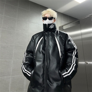 三条杠皮棉服冬季宽松棉衣立领冬装棉袄外套男MY2416-特100控168图片