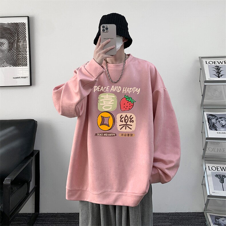 麂皮绒卫衣男大码重磅长袖t恤男JW81322-P35,男装卫衣,电商A040