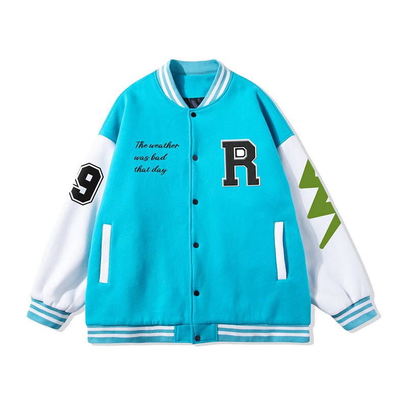白底23春季街头hiphop潮流棒球服宽松百搭夹克外套G98P75控98,男装夹克,电商A247-1