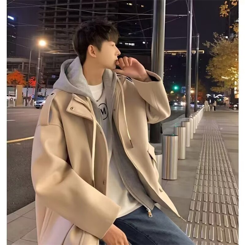 T922-P68男士外套春秋季2025新款假两件休闲薄款夹克工装,男装夹克,电商B323A