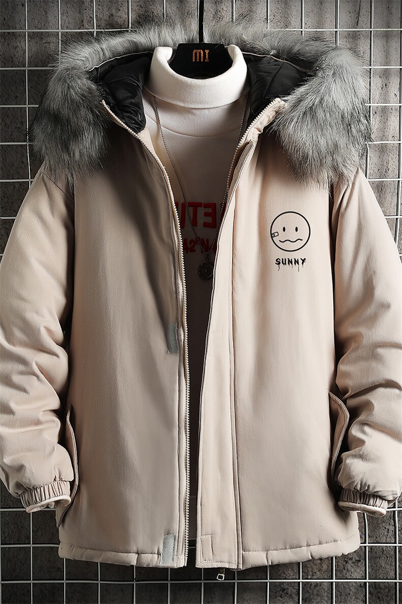 MM48072-P130冬季大毛领棉衣男士大码加厚棉袄男棉服网格,男装棉衣,电商A040A