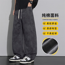 美式弯刀工装裤男士春季宽松直筒纯棉阔腿休闲长裤子男Z2588-P55，男装工装外套，星座509