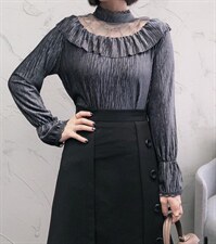 【现货】丝绒蕾丝拼接，其它，易霏金熙