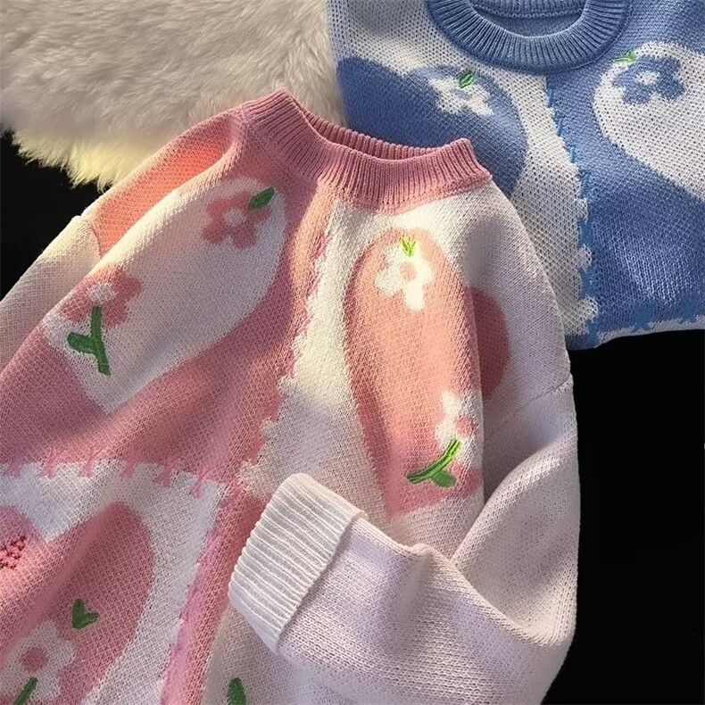日系古着毛衣女秋冬宽松外穿ins韩系慵懒风温柔软糯外套M769-P42,男装针织衫/毛衣,星座1008-1