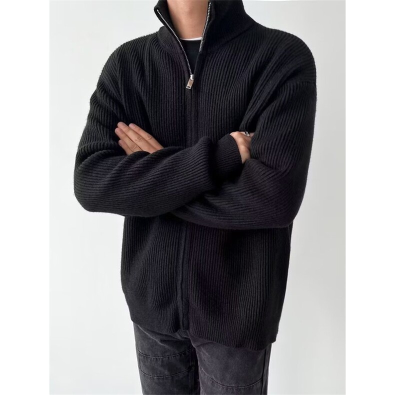 简约毛衣开衫男圆领拉链纯色保暖针织衫青年休闲线衣外套MY028,男装针织衫/毛衣,星座516A