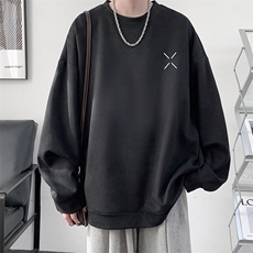 麂皮绒卫衣男大码重磅长袖t恤男JW81305-P35，男装卫衣，电商A040