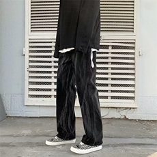 ins街头嘻哈痞帅牛仔裤男宽松直筒长裤暗黑机能风高街裤子7095-40，男装牛仔裤，星座1008-1