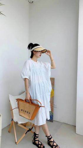 现货，打皱连衣裙，女装连衣裙，一品道