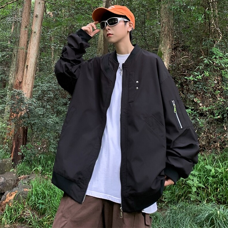 春季男士夹克宽松潮流休闲ins百搭情侣高街飞行服外套JK9022-p65图片