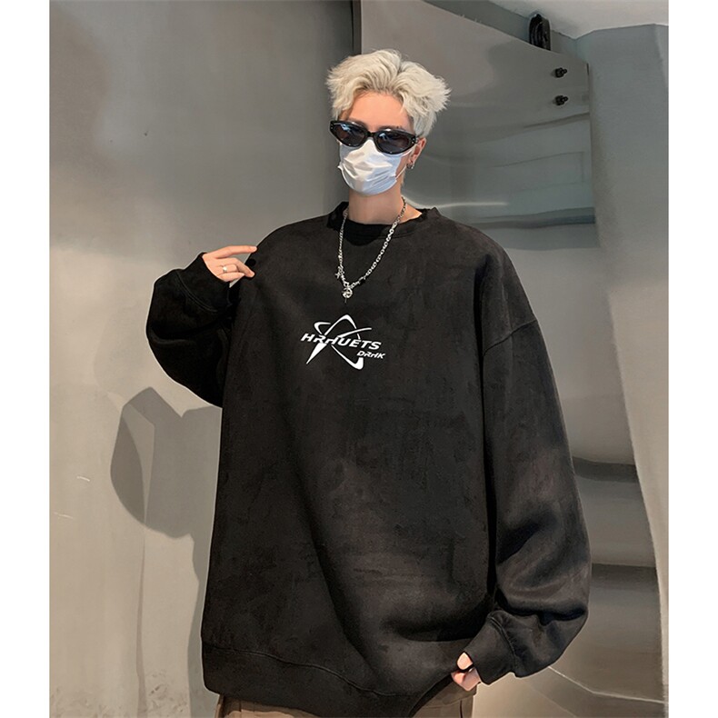 抖音得物供货 提供视频 秋冬重磅美式麂皮绒圆领卫衣 JY306图片