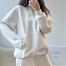 抖音得物高品质二开25秋冬美式重磅宽松纯色连帽拉链高领卫衣W65，男装卫衣，电商A486