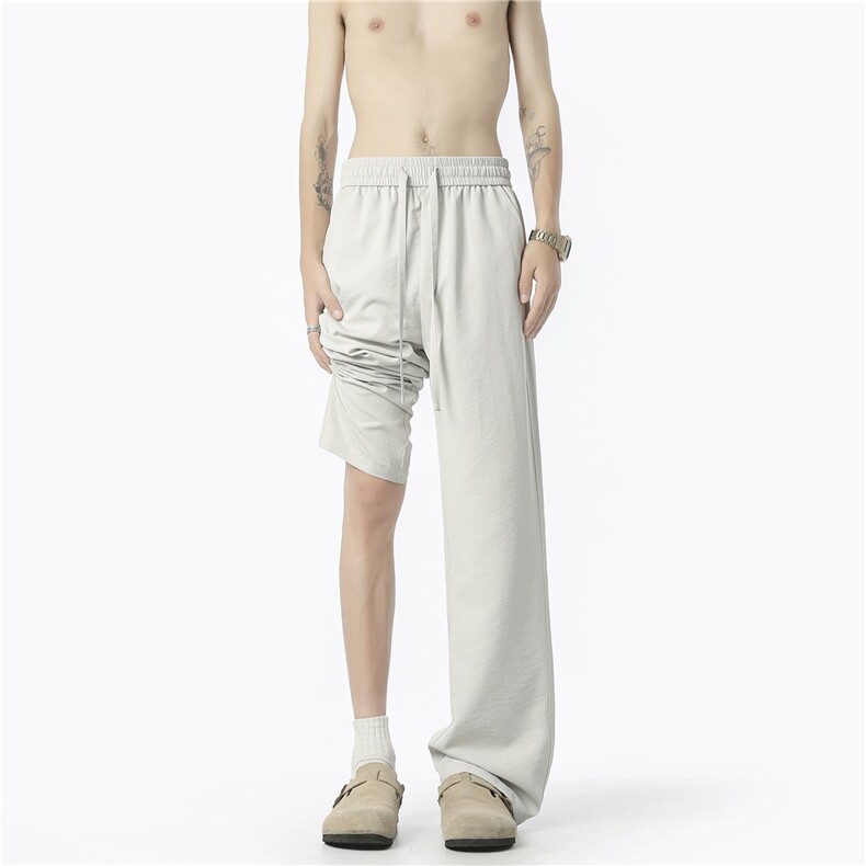 日系cleanfit垂感运动休闲裤男夏季宽松直筒阔腿裤百搭速干山本裤，男装休闲裤，星座506A