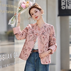 《现货》2026年春季新款外套高档人丝提花刺绣面料新中式短款上衣，女装短外套，众宇琦