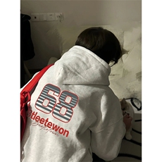 抖音得物二开现货供应春装重磅美式高街宽松连帽卫衣DL3001，男装卫衣，电商A486-1