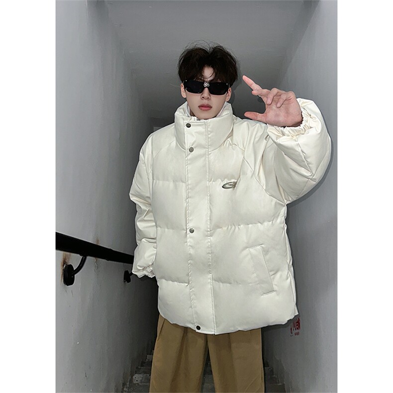 405A美式高街个性金属设计假两件pu皮棉服MY24925-P155控188,男装棉衣,星座405A
