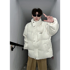 405A美式高街个性金属设计假两件pu皮棉服MY24925-P155控188，男装棉衣，星座405A