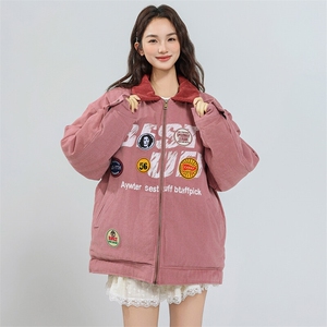 2026春季新款港风美式日系刺绣异色翻领灯芯绒夹克ins JK1415-P95图片