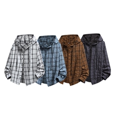 格子防晒衬衫，抖音得物现货，可送样，A061-AF01171-特P20-白底，男装防晒衣，电商A061